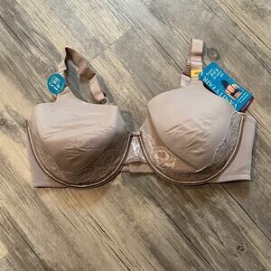 Vanity Fair 76382 Beauty Back Lace Full Figure Underwire Bra Nude 40DD NWT